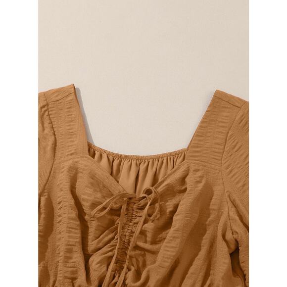 Eytino Long Sleeve Sweetheart Neck Ruffle Long Maxi Dress - Picture 5 of 5